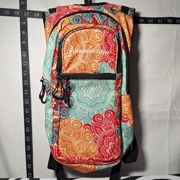 Vibedration Hydration Backpack w/o bladder  turquoise/orange pattern Used main image 11